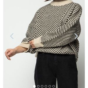 OAK+FORT BROWN ZIGZAG SWEATER